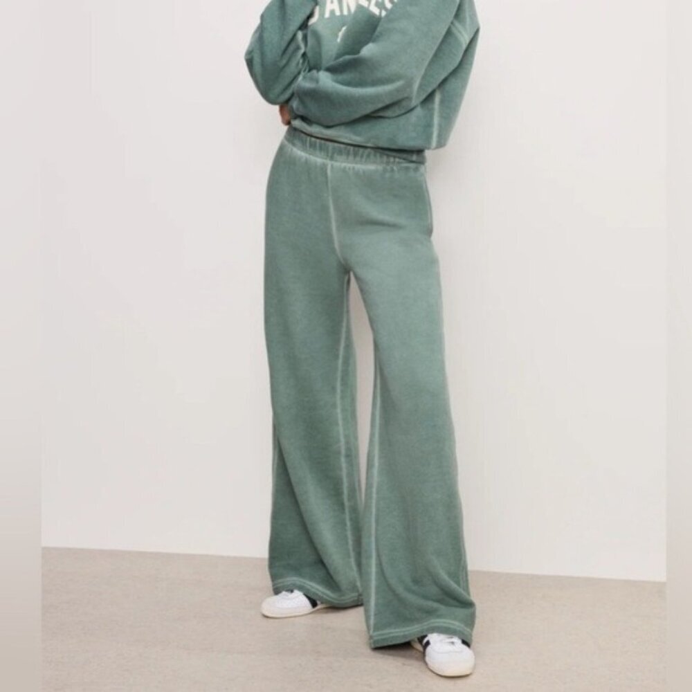Good American - BRUSHED FLEECE WIDE LEG SWEATPANTS Size Small NWT - Picture 12 of 12